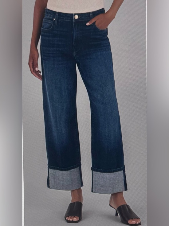 Kut from the Kloth Denim - Kut from the Kloth Dark Blue Wide Leg Cuffed Meg Jeans